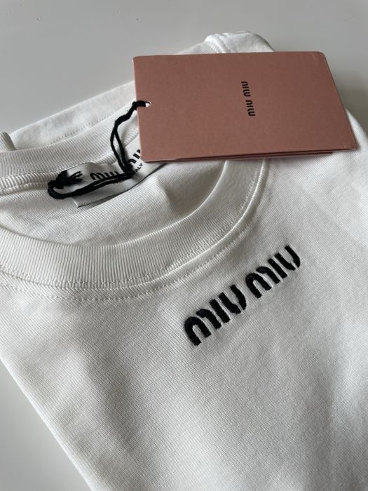 Дамска памучна бяла блуза Miu*miu*