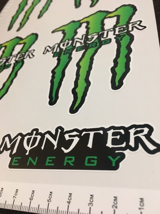 1 лист А4 PVC Monster Red Bull Rockstar стикери sticker Energy drink