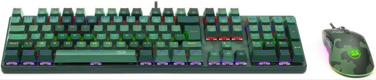 Redragon Keyboard mouse comboS108 lightgreen Full Sized