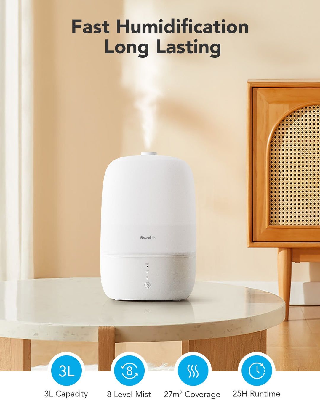 GoveeLife Smart 3-в-1 овлажнител , дифузер и нощна лампа Humidifier