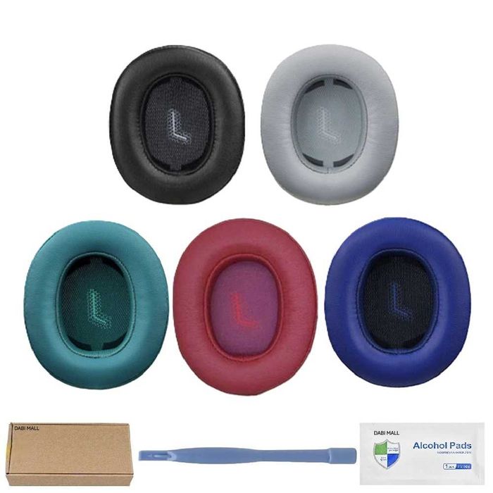 Set 2 bureti pentru casti JBL E55BT, Spuma cu memorie, Piele ecologica