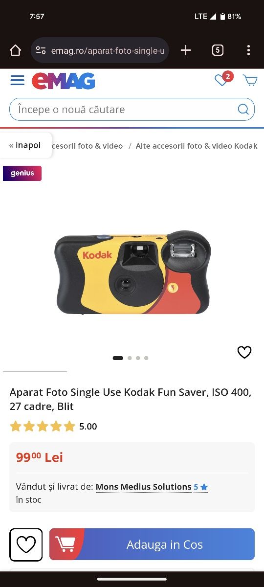Kodak fun saver aparat film