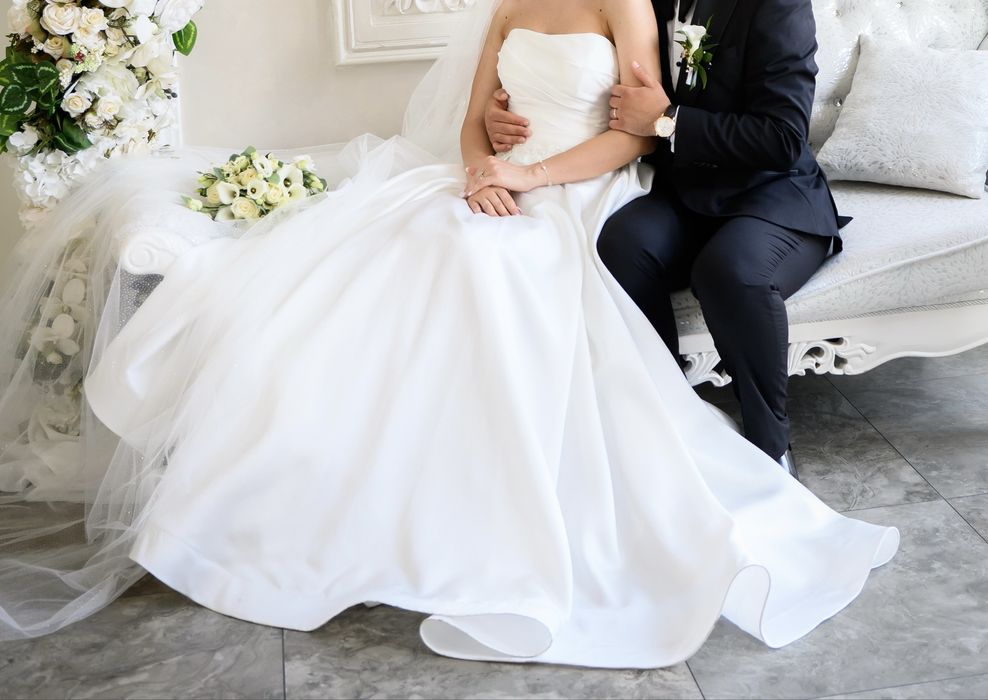 Rochie mireasa Mikado - alb perlat