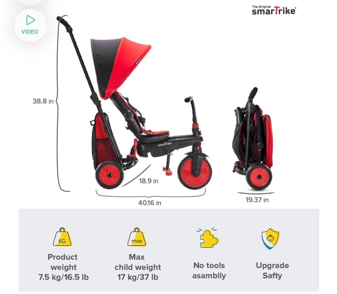 Tricicleta pliabila Smart Trike