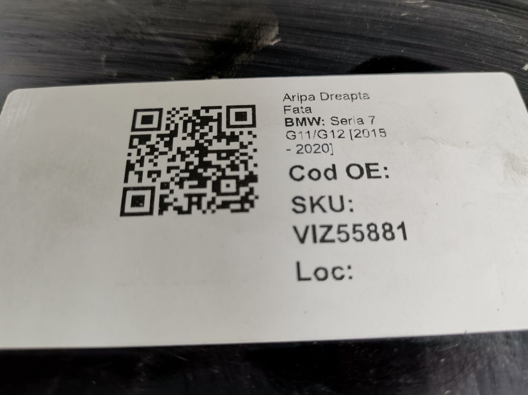 Aripa Dreapta Fata BMW Seria 7 G11/G12 [2015 - 2020] Originala