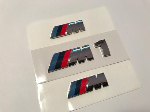 Set Emblema BMW M1 aripi/spate abs originale crom