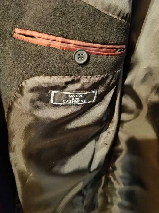 Palton slim 50 XL d lux Bruno Banani lana moale si casmir negru