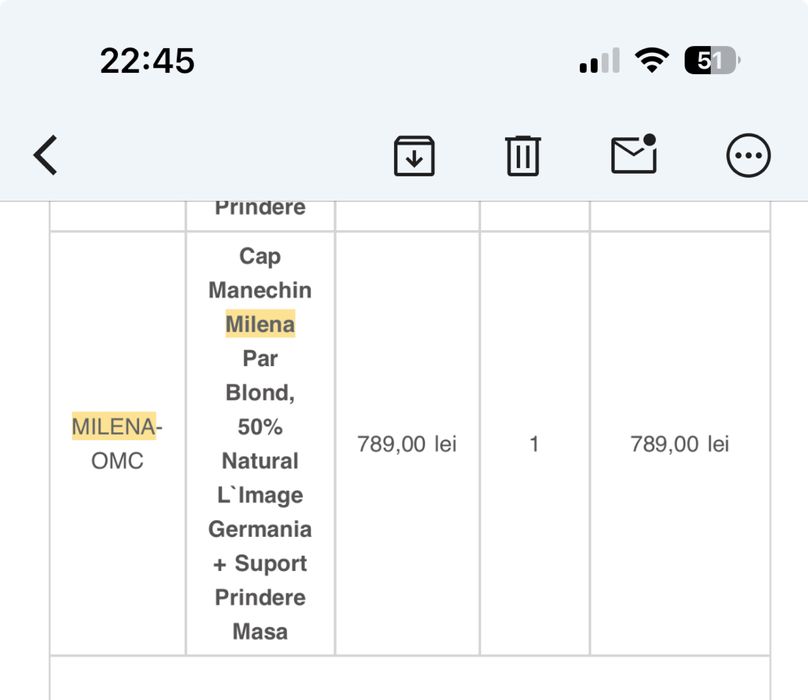 Cap manechin par natural, L’IMAGE, 50 cm, blond, Milena