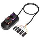 Buton Mecanic Dublu, Cablu 2 Metri, RGB, Reset/On/OFF, Desktop, Gaming