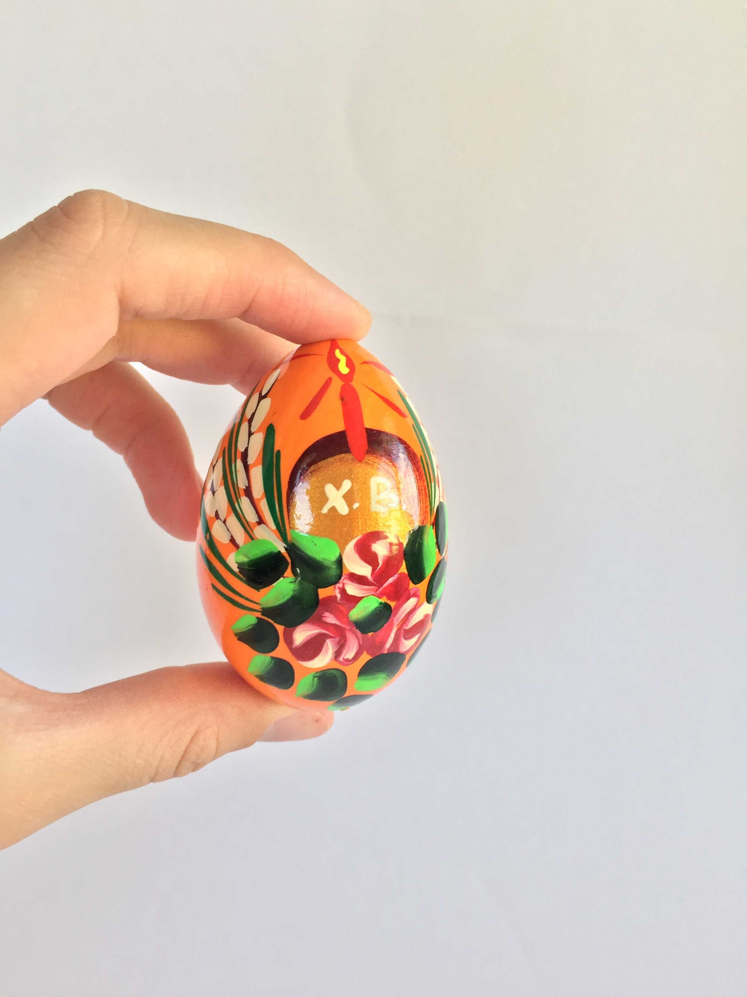 Великденско яйце, дървено №6 -  оранжево