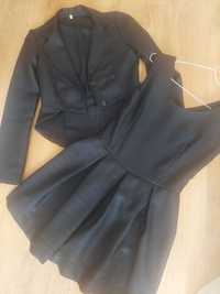 Черна къса рокля със смокинг
