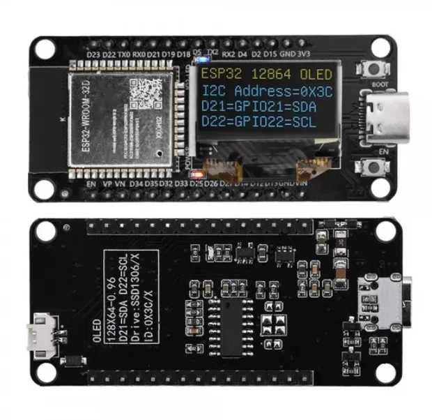 ESP32 CH340 с дисплеем 0.96'' OLED и USB Type-C