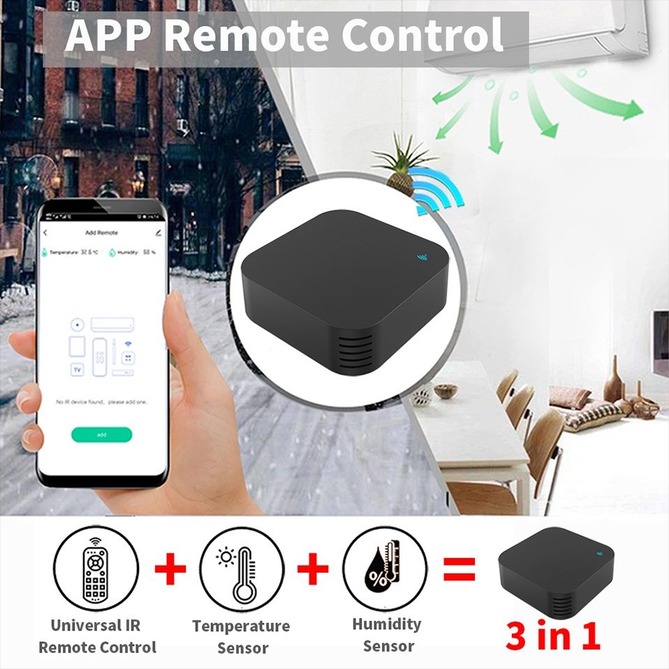 Tuya Smart WiFi+IR контролер със сензори за температура и влажност
