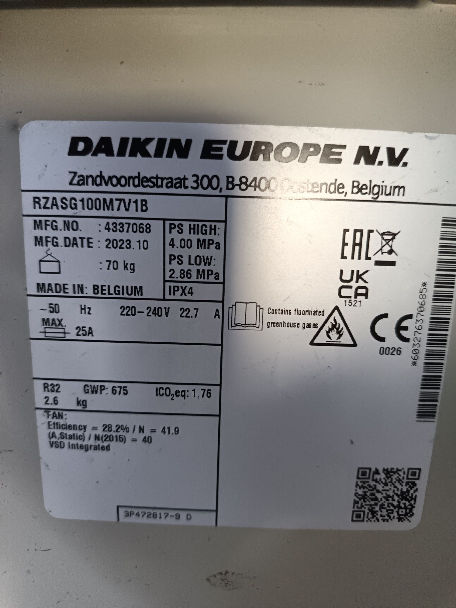 Daikin SKYAIR R32 11kw с касета