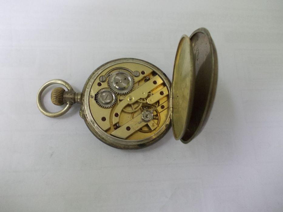 Ceas vechi de buzunar din argint JS&C defect