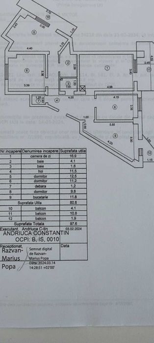 OCAZIE ! APART 4 camere,D,100mp, et 3,zona Pacurari-Copou,bl dupa 1980