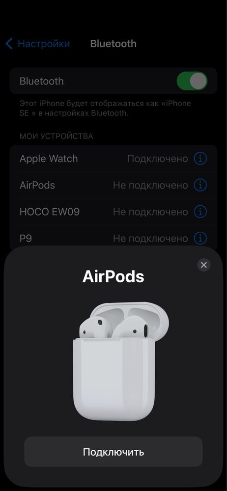 Беспроводные наушники AirPods 2 сенсорные, с беспроводной зарядкой