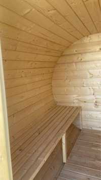 Cabina sauna exterioara tip butoi lungime 3m