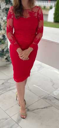 Rochie roșie dantelă