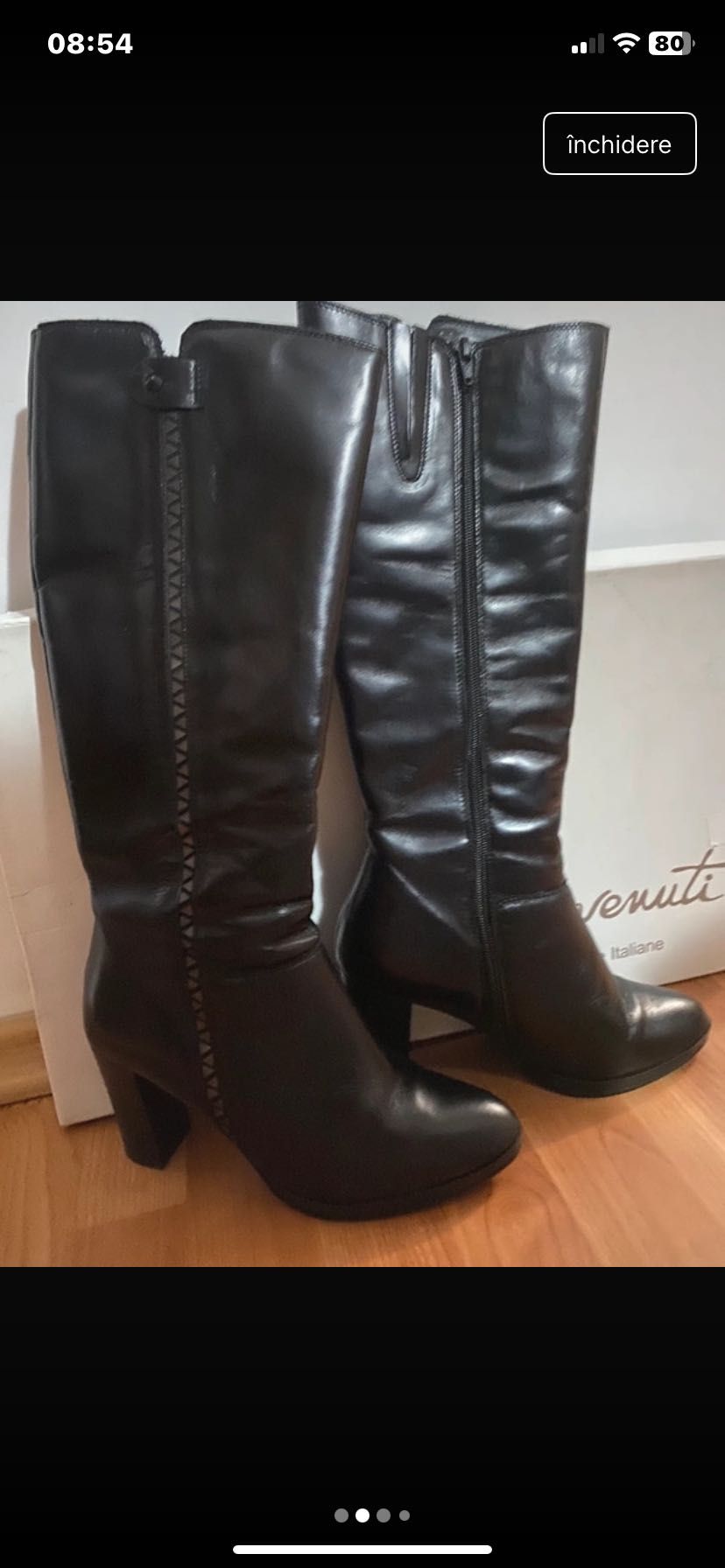 Vand cizme negre de piele