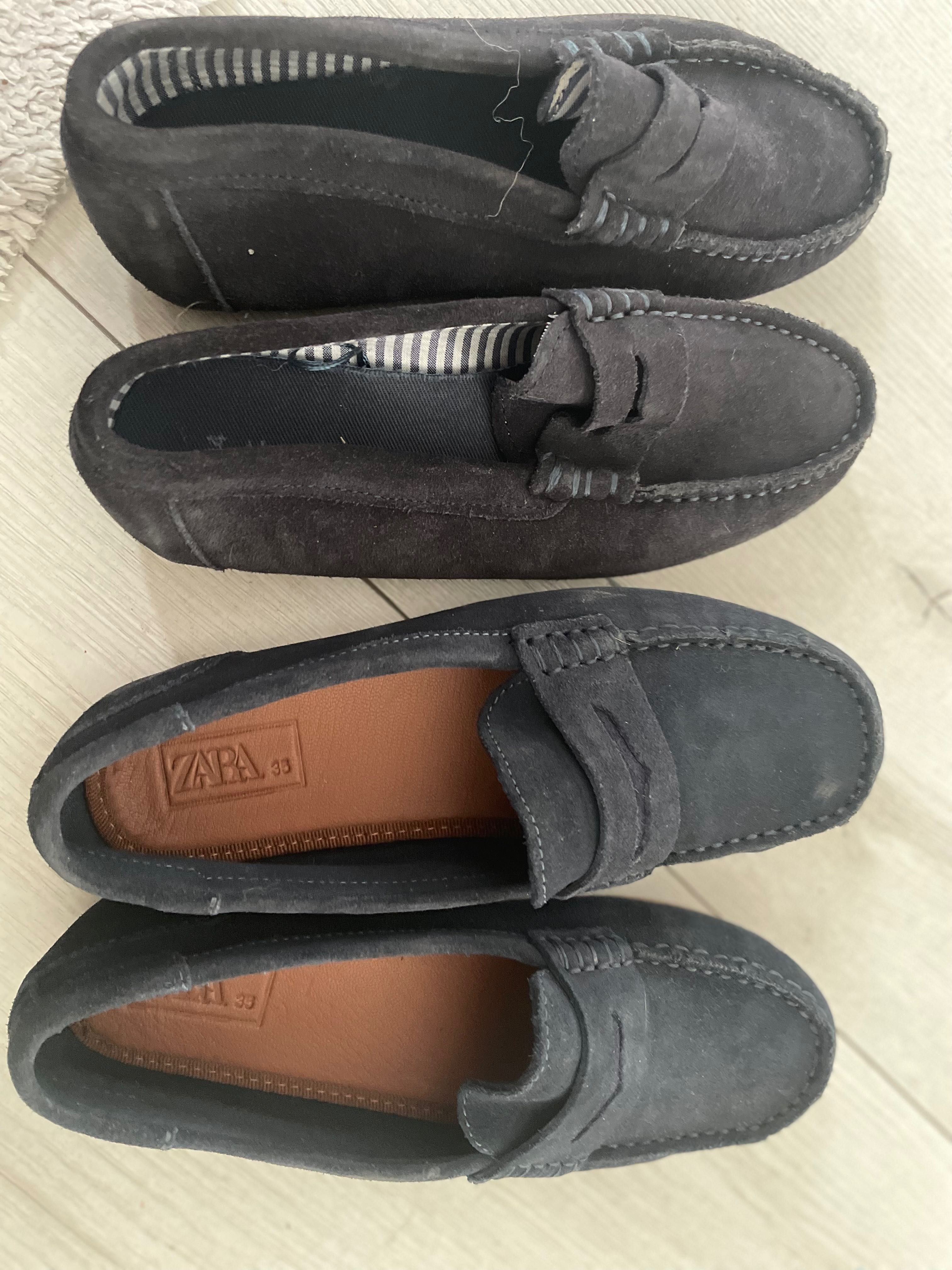 Pantofi baieti, piele intoarsa, Zara, marimi 34-35