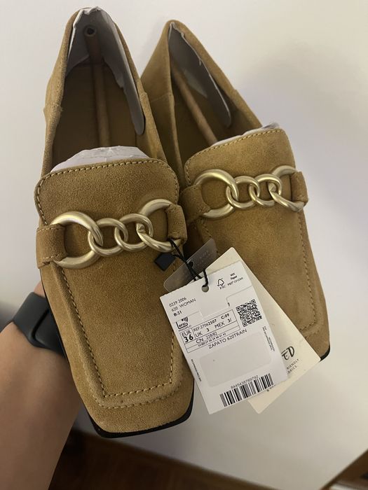 Mocasini Mango, piele naturala