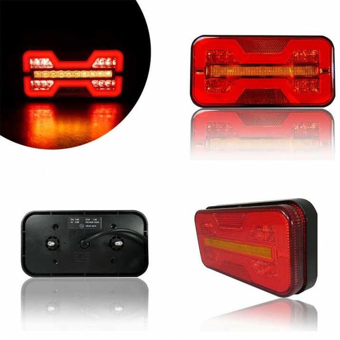 Комплект LED Стопове 18 см с динамичен мигач за ремарке бус каравана
