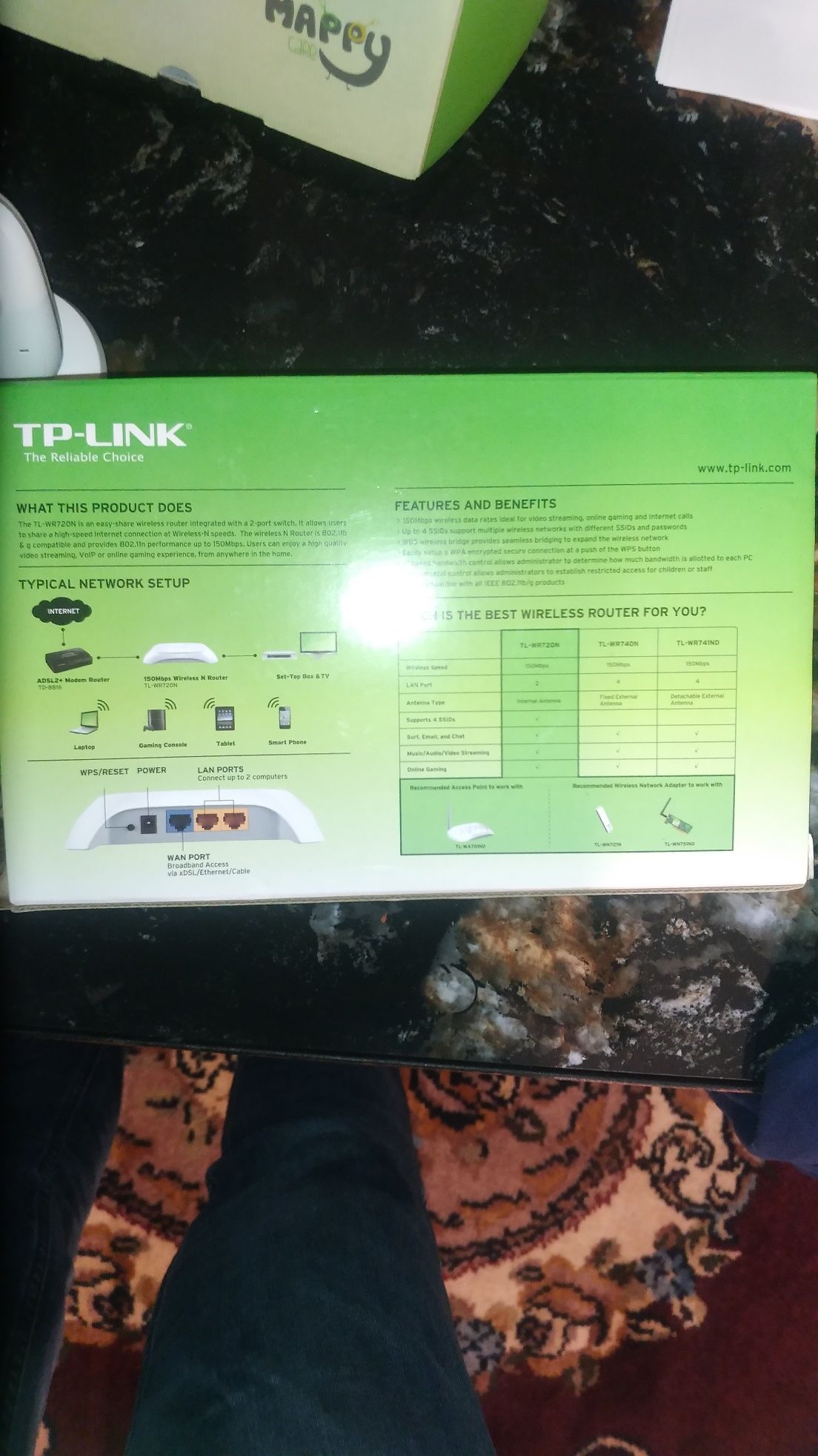 Router wireless TP-Link 150Mbps WR720N i stare perfecta de functionare