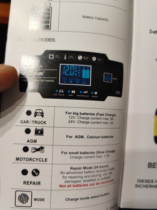 Redresor smart acumulatori auto - moto ,12V, 4ah-150ah