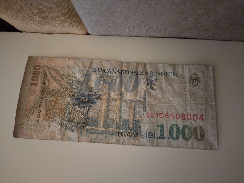Bancnotă de 1.000 lei, una mie, 1998