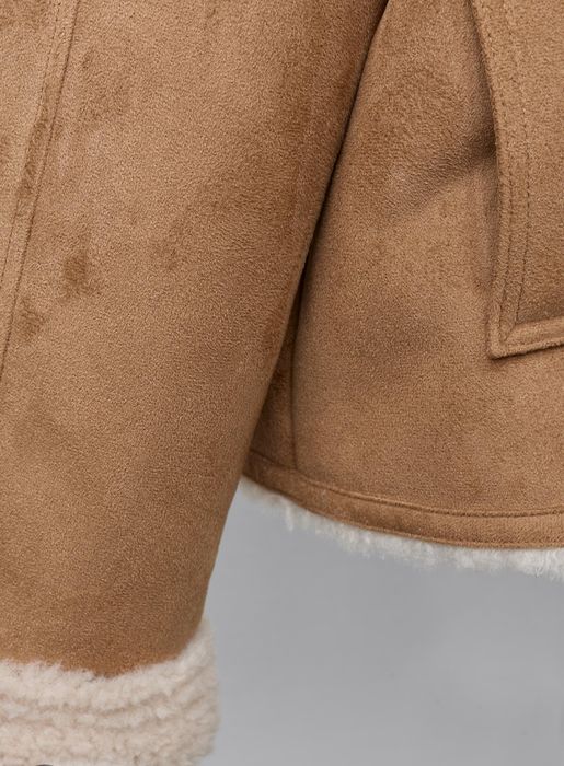 Дамско зимно велурено яке с каракул