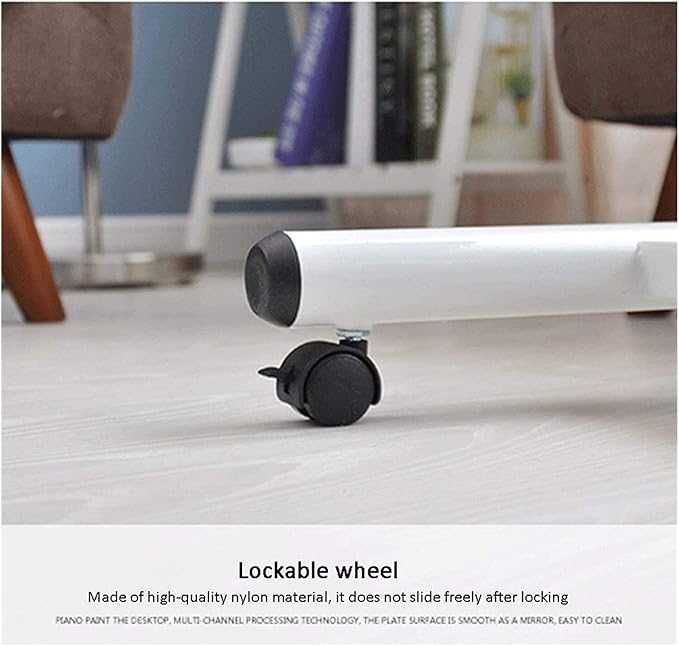 Маса над леглото с колелца, подвижно бюро с регулируема височина