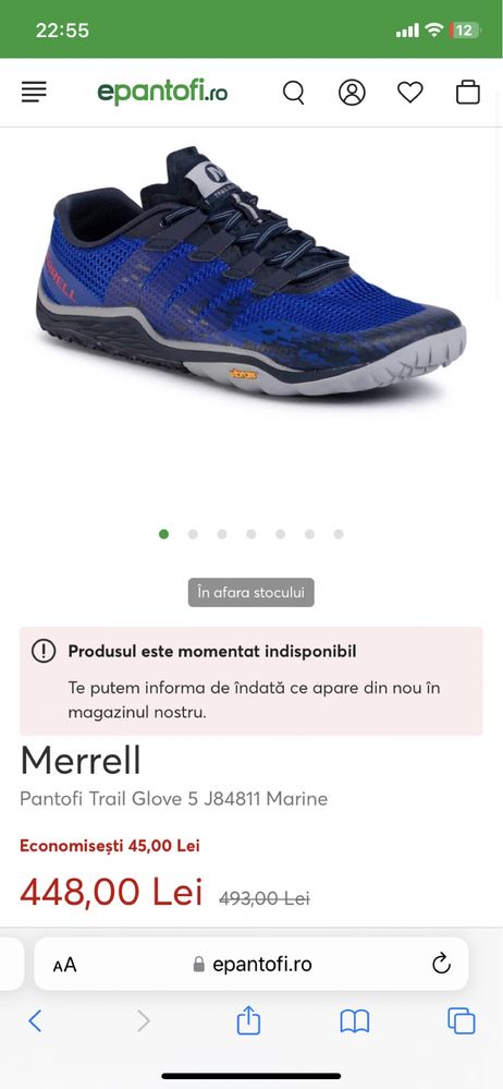 Pantofi Merrell Trail Glove 5 Vibram marimea 41