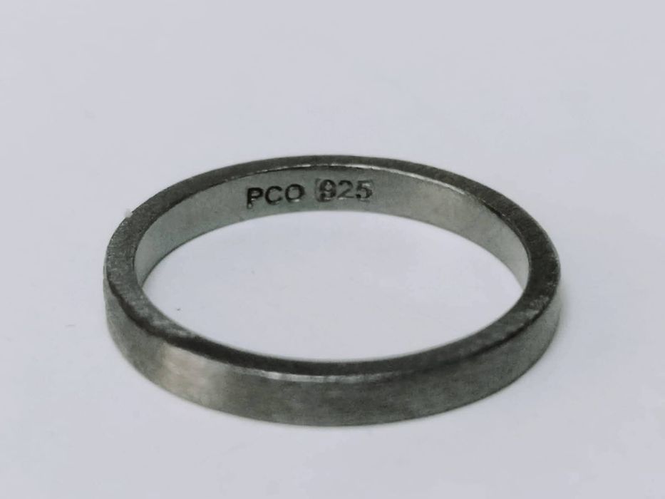 Vechi inel din argint de 925, cu textura mata si efect de oxidare, PCO