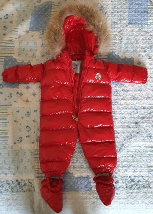 Combinezon Moncler salopeta blana naturala