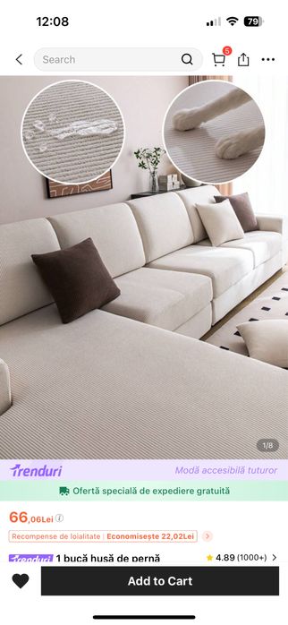 2 huse mari de canapea