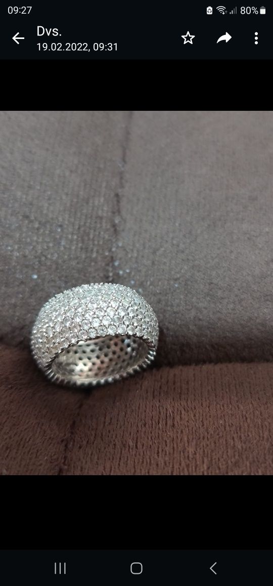 Vand inel aur alb si pietre swarovski