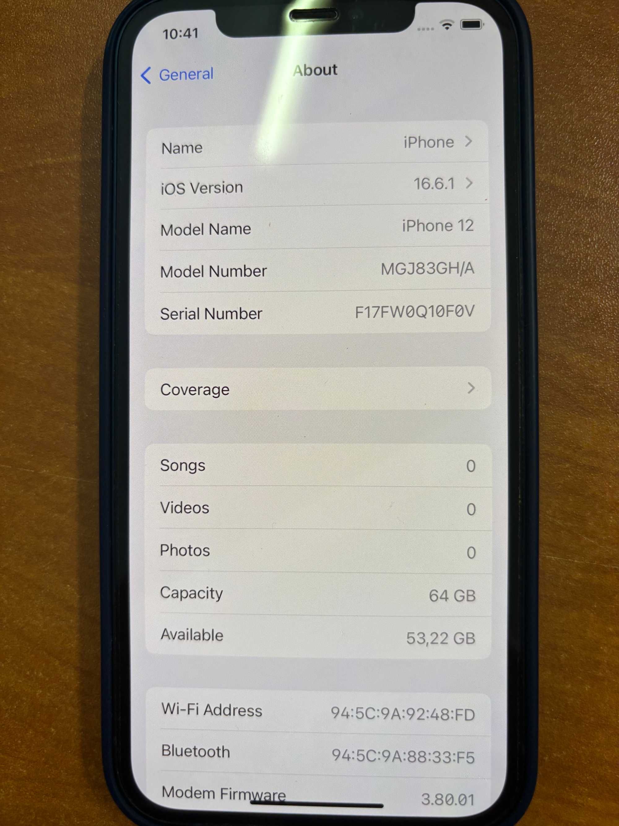 iPhone 12 64GB Blue – Батерия 91%, Отлично състояние