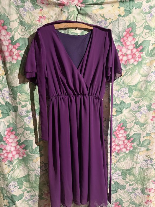Rochie elegantă mov, mărime universală – lejeră și fluidă