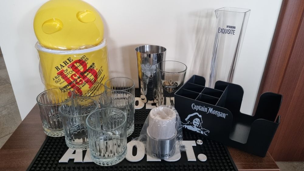 Pahare bar set x 6 buc frapiere shaker organiz bar