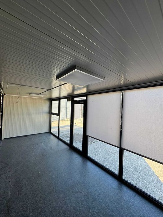 Birou container 2 module – izolat, structură zincată, stare BUNA