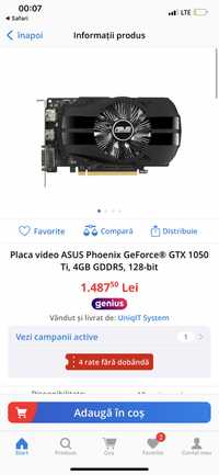 Placa video 1050 ti Asus