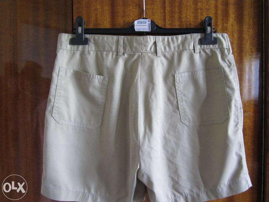 Pantaloni scurti barbati din tercot bej 48/50 + bonus