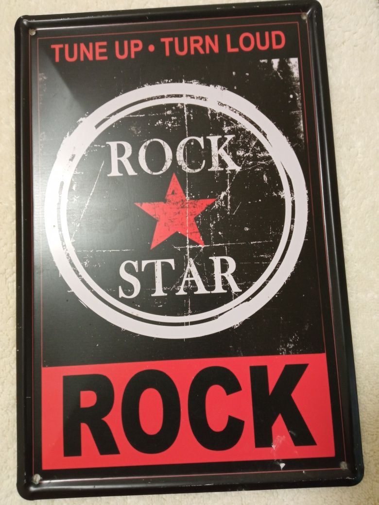 Plăcuță metalică retro "ROCK STAR"