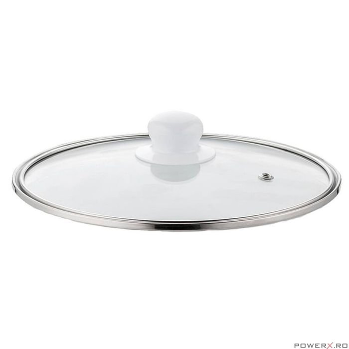 Oala din otel emailat alb, cu capac, 16cm, 2.2l, Kogut Florina