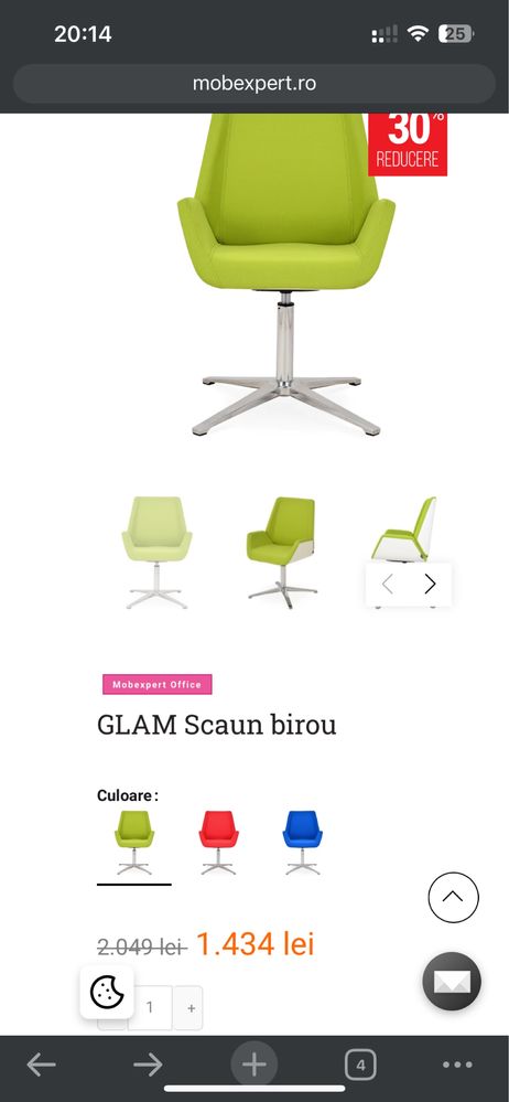scaun office, model Glam de la Mobexpert