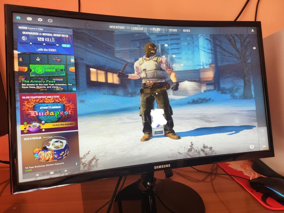 Monitor Samsung curbat - 25" Full HD 1920×1080 HDMI 60hz + Alimentator