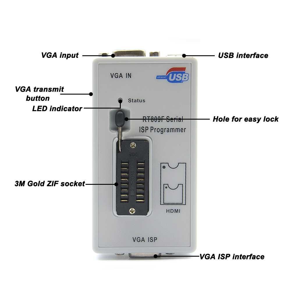 Программатор RT809F ISP с адаптерами