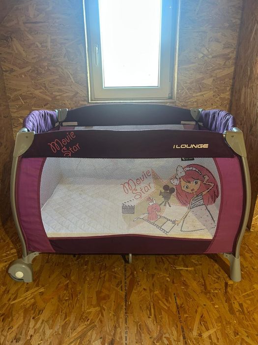 Pătuț roz de fete + saltea