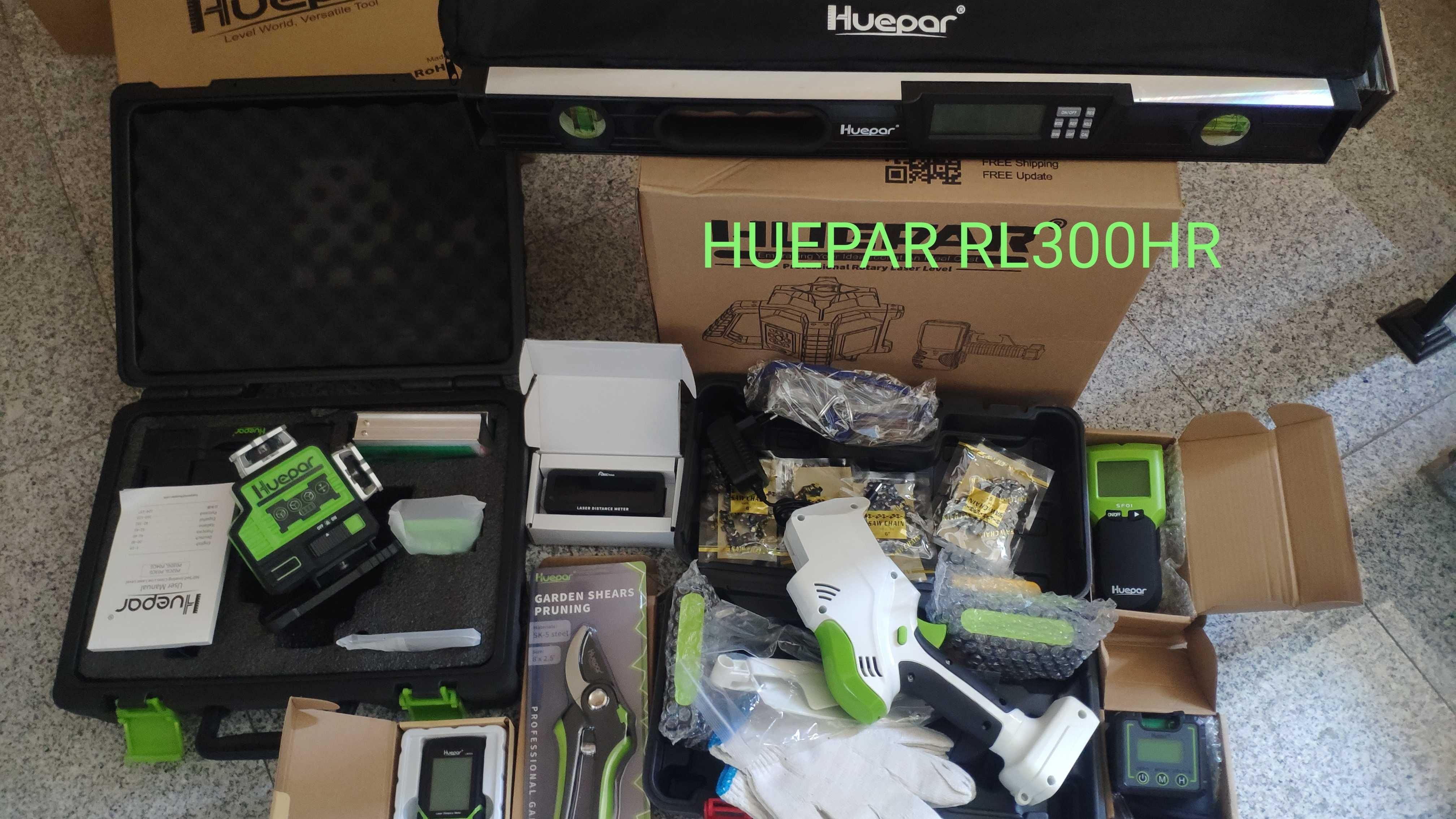 Лазерен нивелир Huepar S04CG, 4D, 16 линии с LCD дисплей и др.